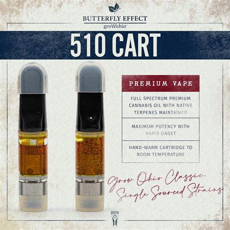 Find information about the 91 Royale Butterfly Effect Live Resin 510 Cartridge from Butterfly Effect such as potency, common effects, and where to find it. . Butterfly effect grow ohio cartridge